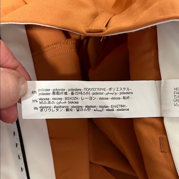 ZARA NWOT Orange Wide Leg Pleated Trouser Pants, Size L - Picture 11 of 12